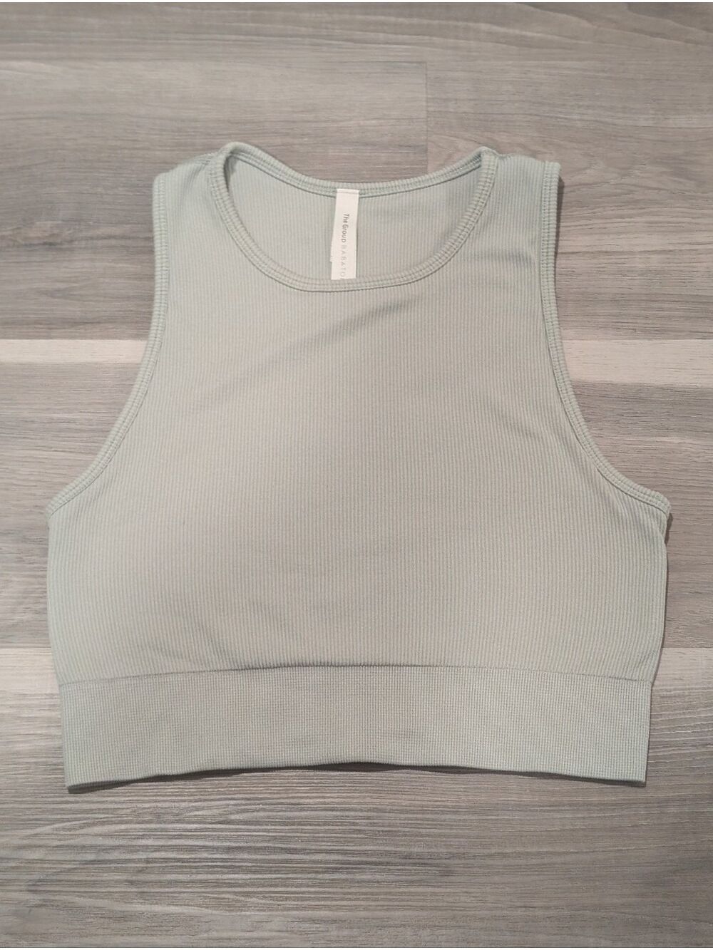 Aritzia The Group by Babaton | Seamless Ribbed High Neck Crop Top In Sage Green